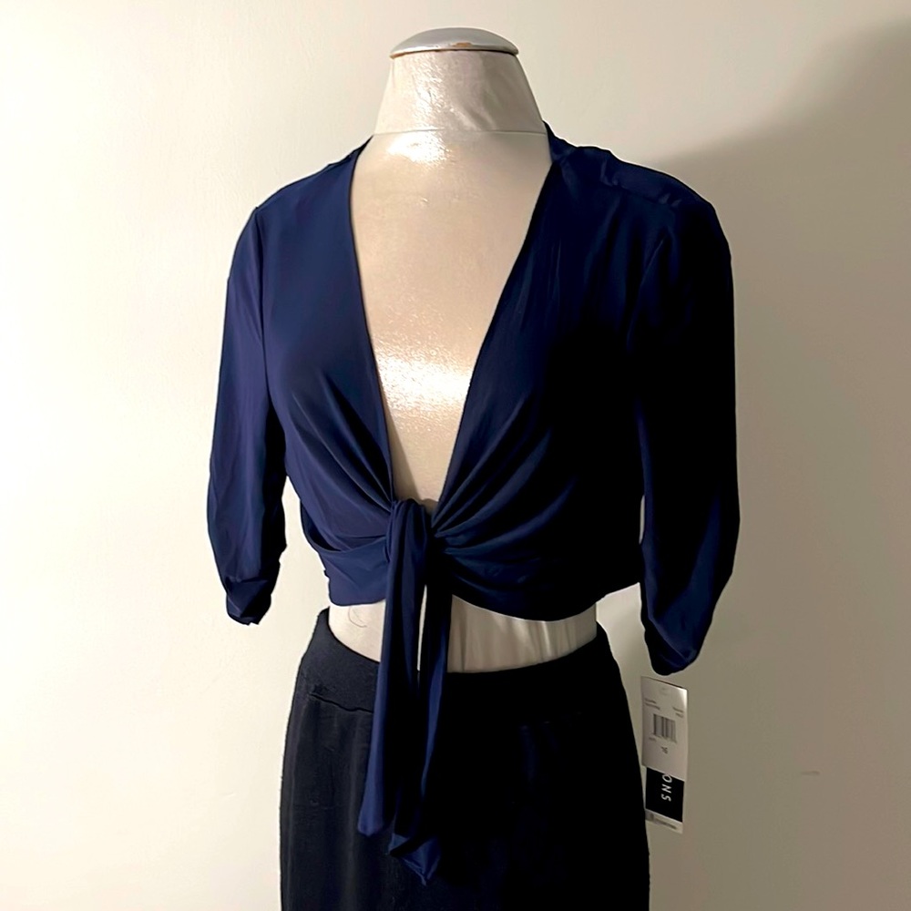 New with tags! Perceptions navy shrug fits sizes M/L/XL